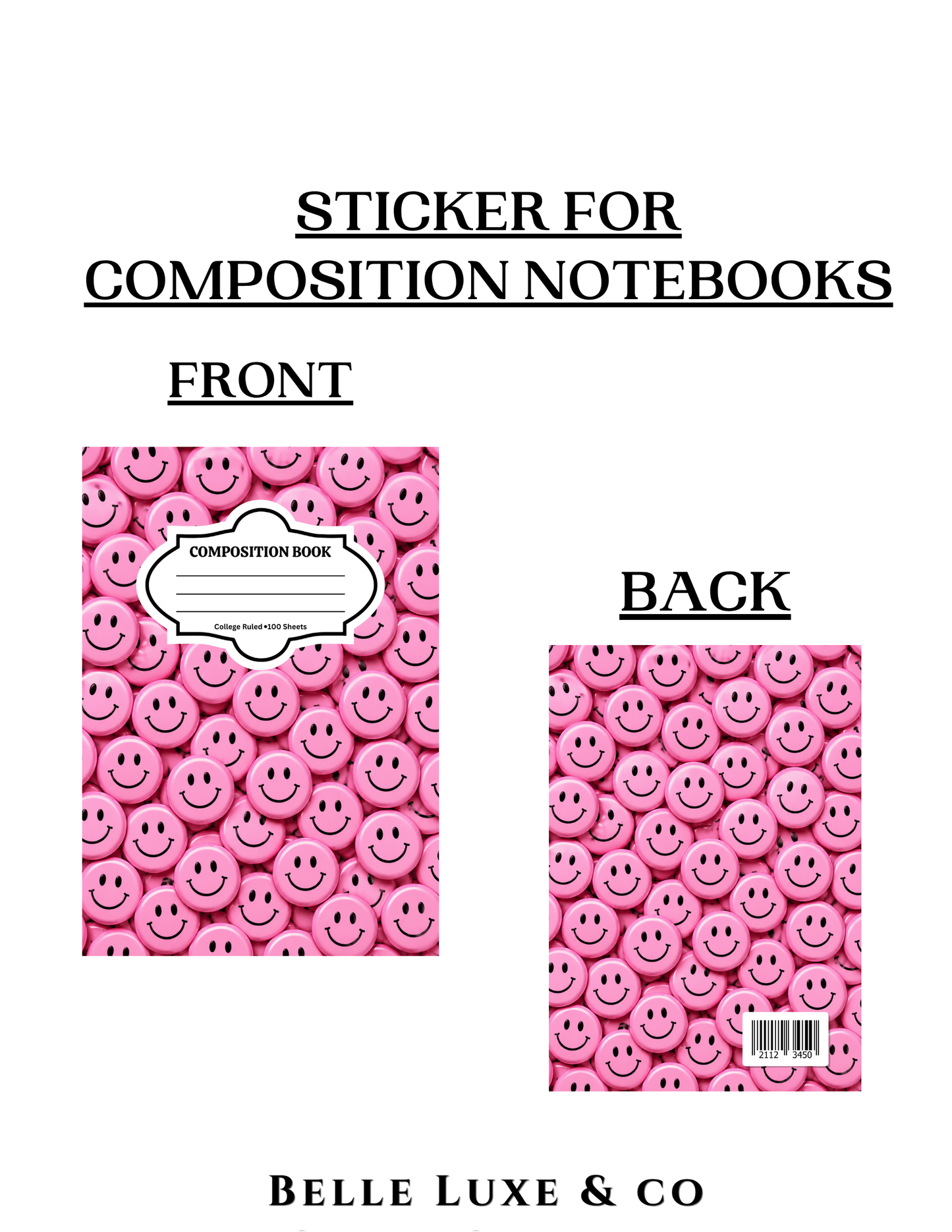 Composition Notebook 13 (Pink Smiley)