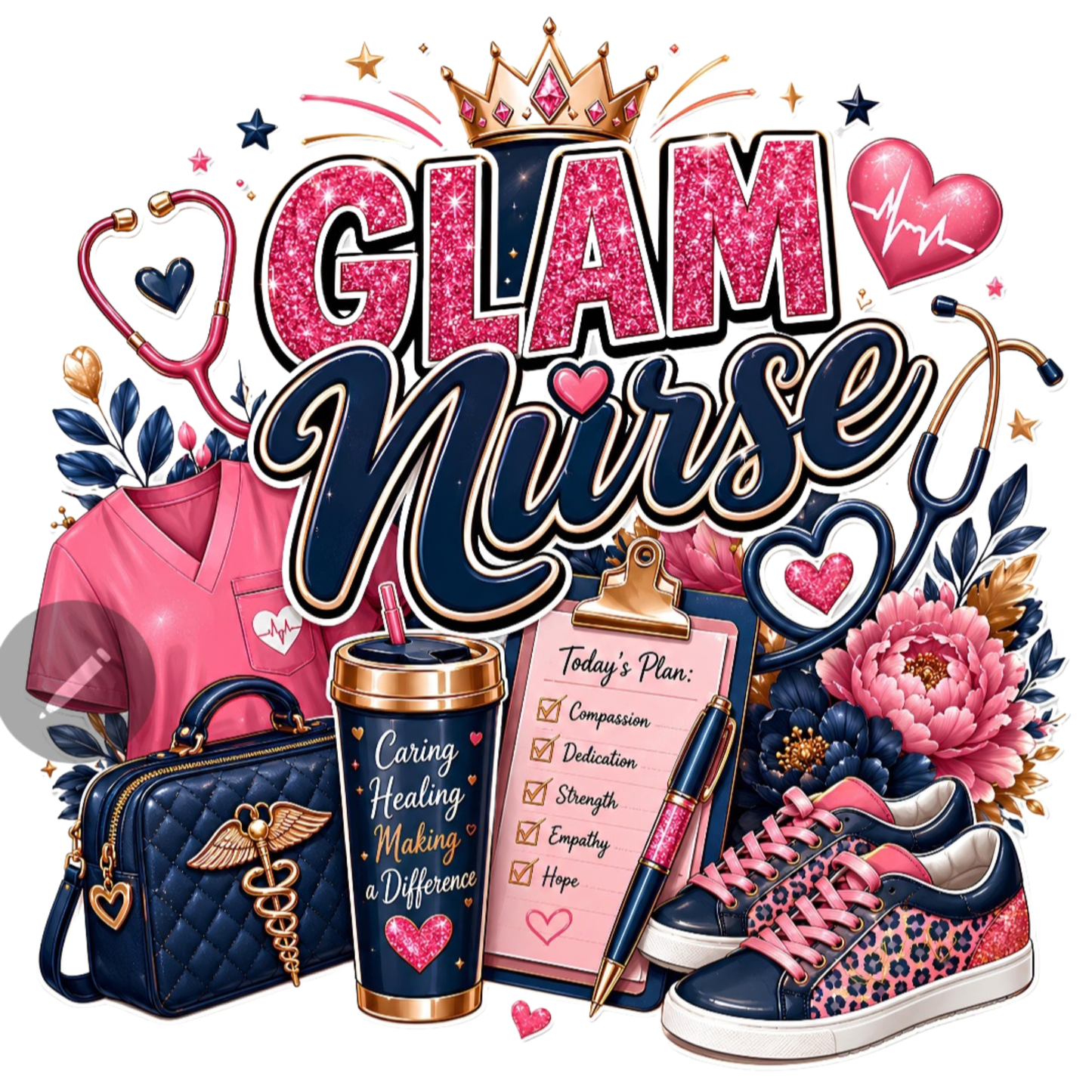 Glam Nurse Graphic T-shirt