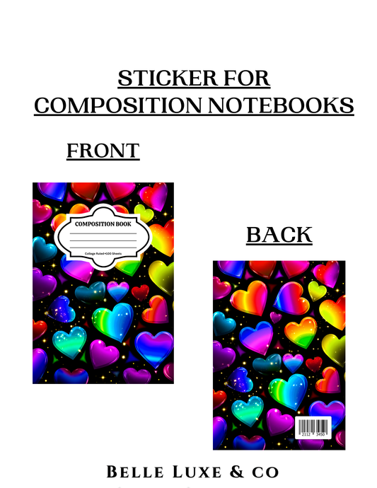 Composition Notebook 28 (3D Hearts)