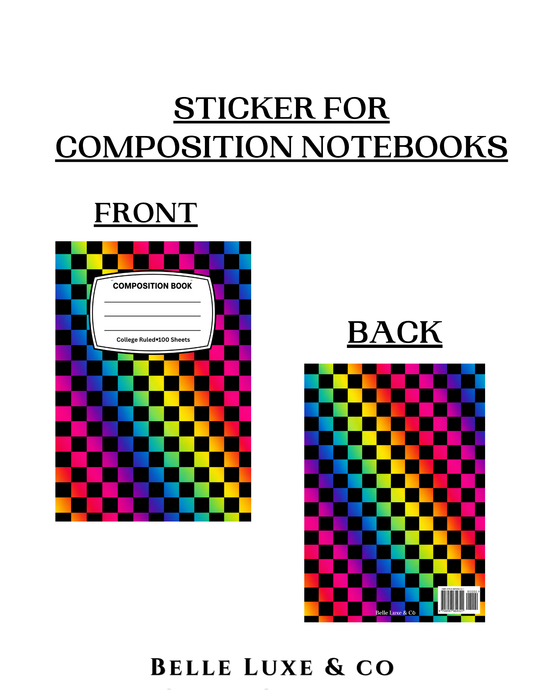Composition Notebook 30 (Checker Rainbow)