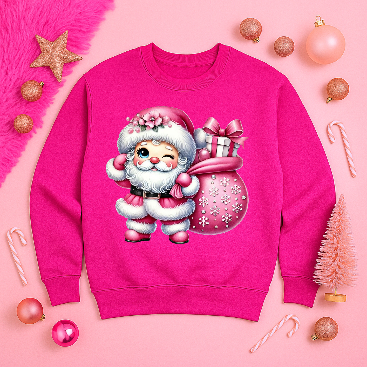Pink Santa Sweatshirt