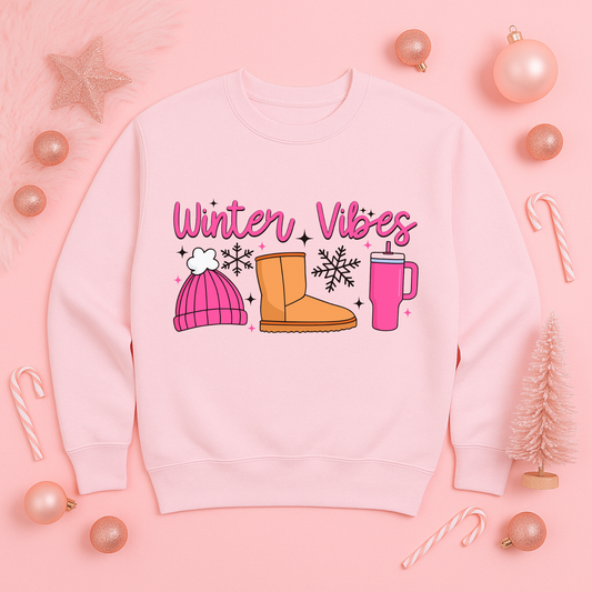 Winter Vibes Sweatshirt Pink Edition