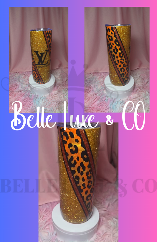 Orange leopard Print Tumbler