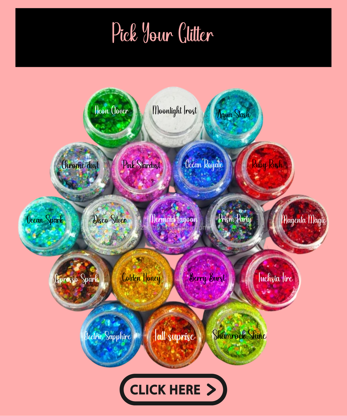 Step 3: Choose Your Glitter Colors or Custom Text