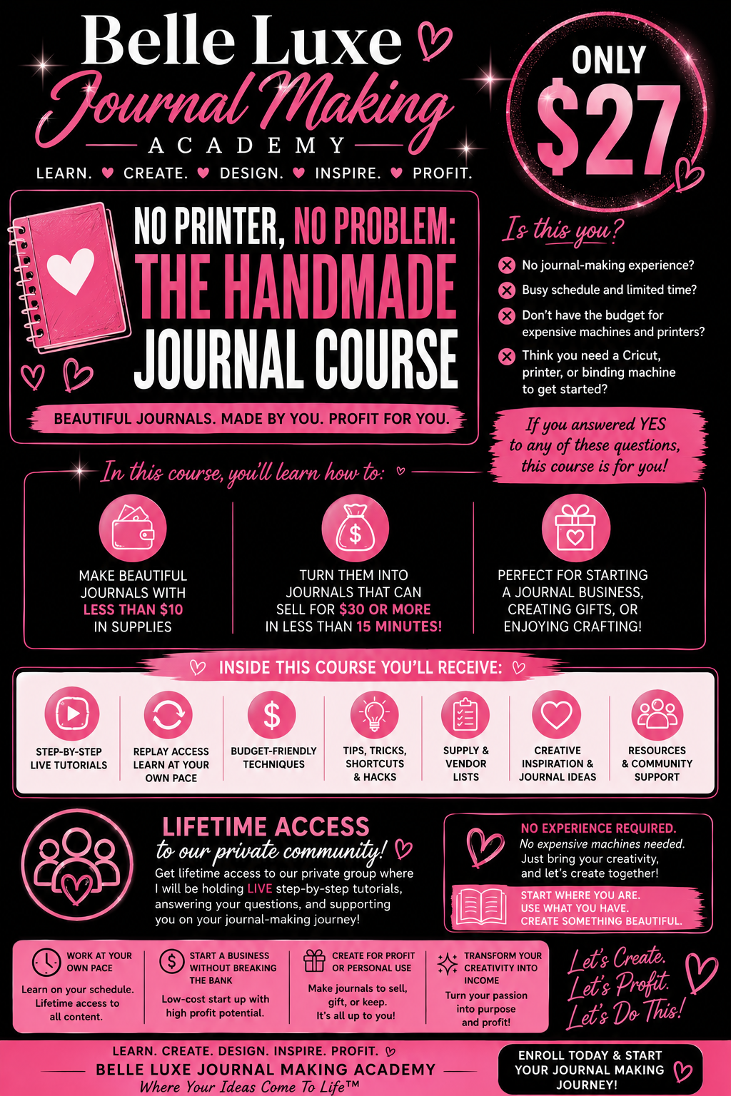 💖 No Printer, No Problem: Belle Luxe Handmade Journal Course for Beginners