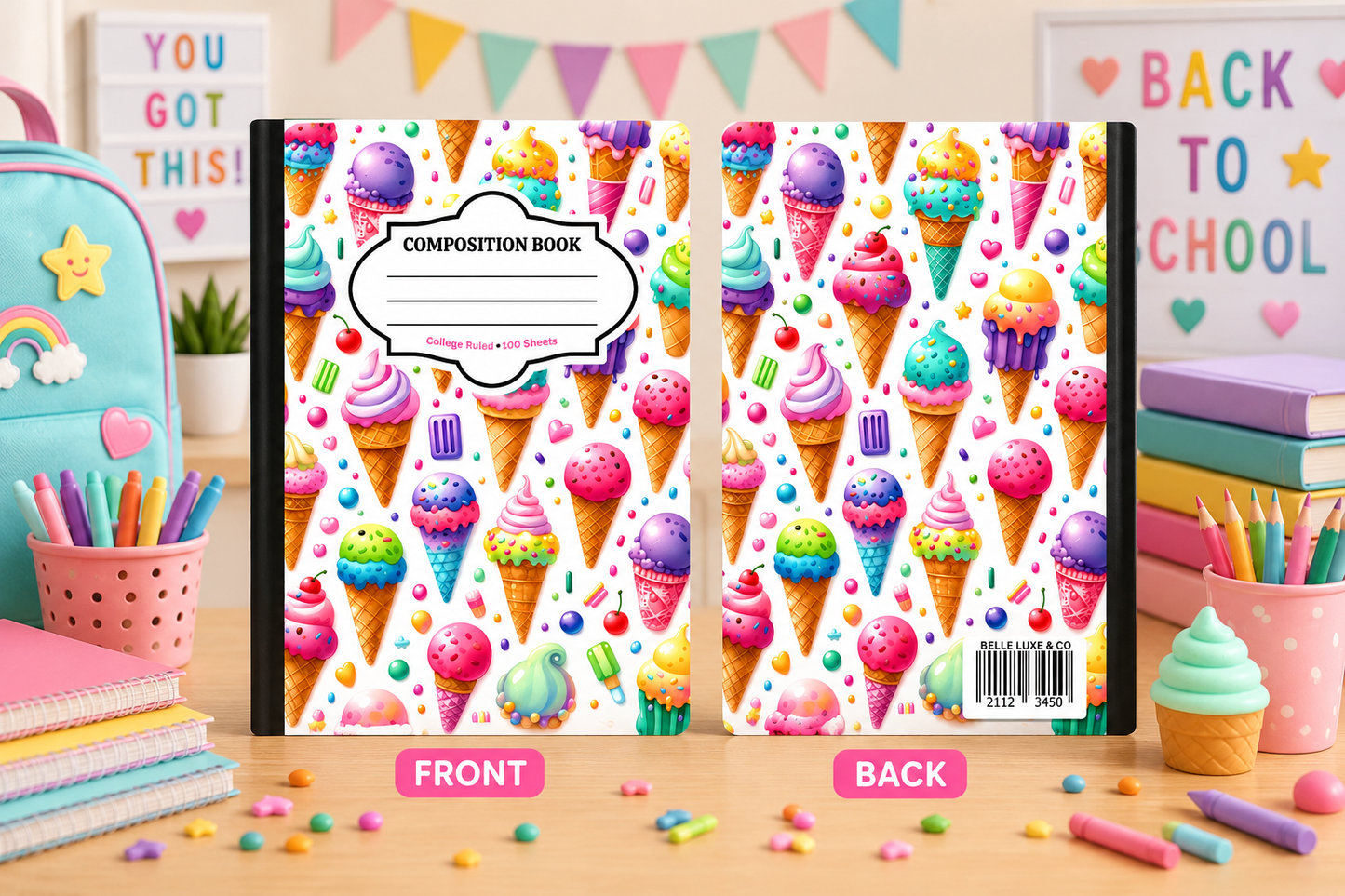 Composition Notebook 20 (Ice Cream Cone)