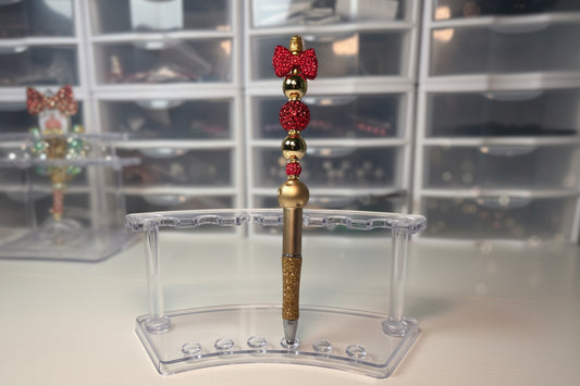 Red Bow beaded Pen
