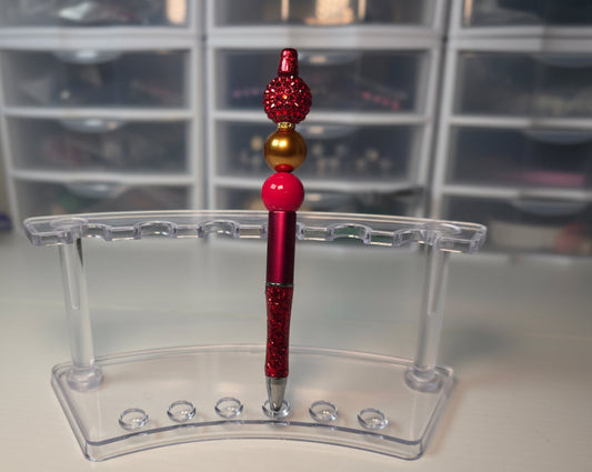 Red and Gold Beaded Pen
